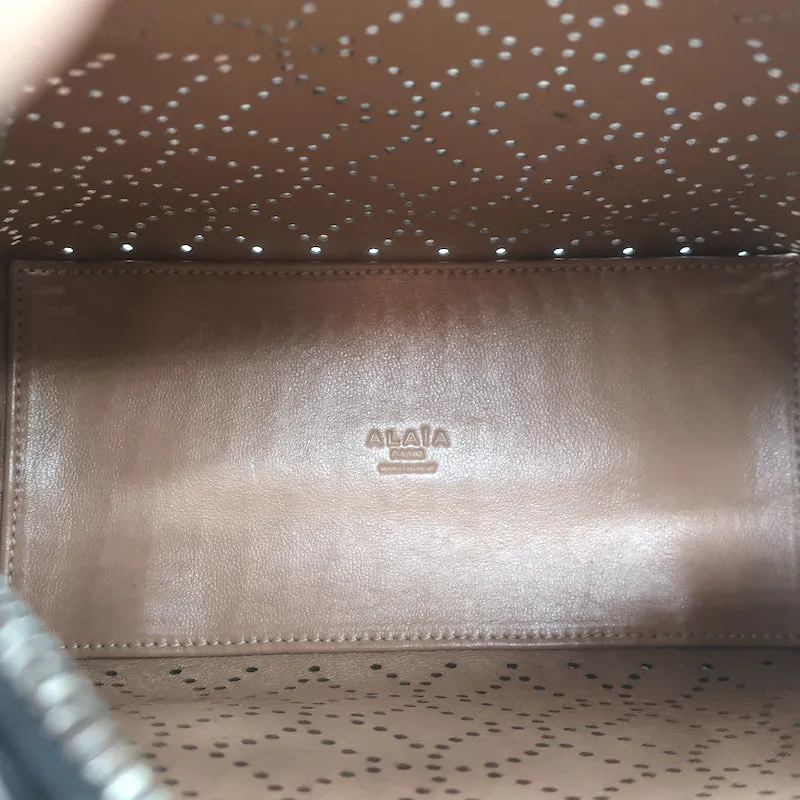 Alaia Arabesque Laser Cut Leather Mini Tote Bag Black