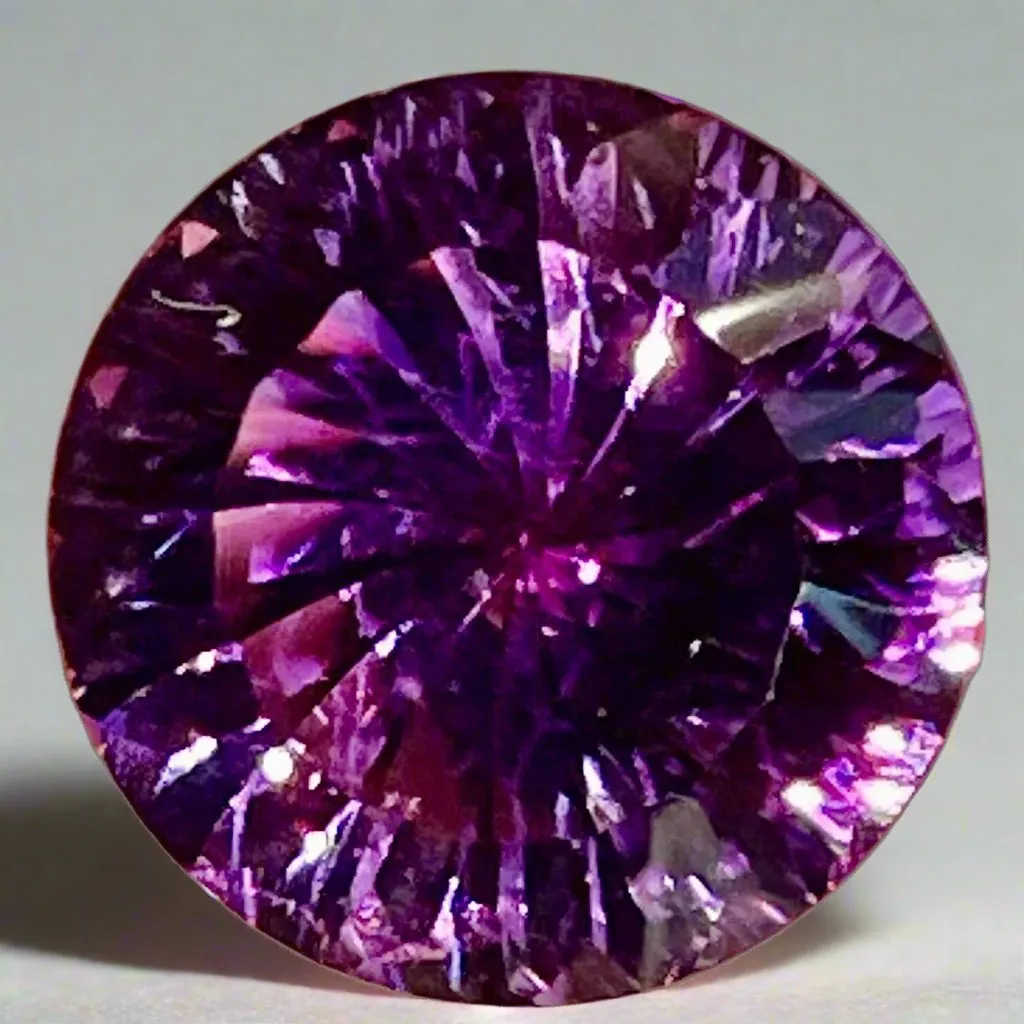 Amethyst, 8.60 carat Fantasy Portugese Cut, African, Red Flash, Lowest Price Ever.