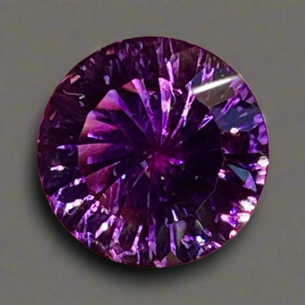 Amethyst, 8.60 carat Fantasy Portugese Cut, African, Red Flash, Lowest Price Ever.