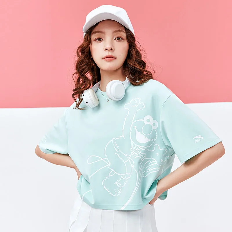 ANTA Women's IP Sesame Street Lifestyle SS Tee Shirt