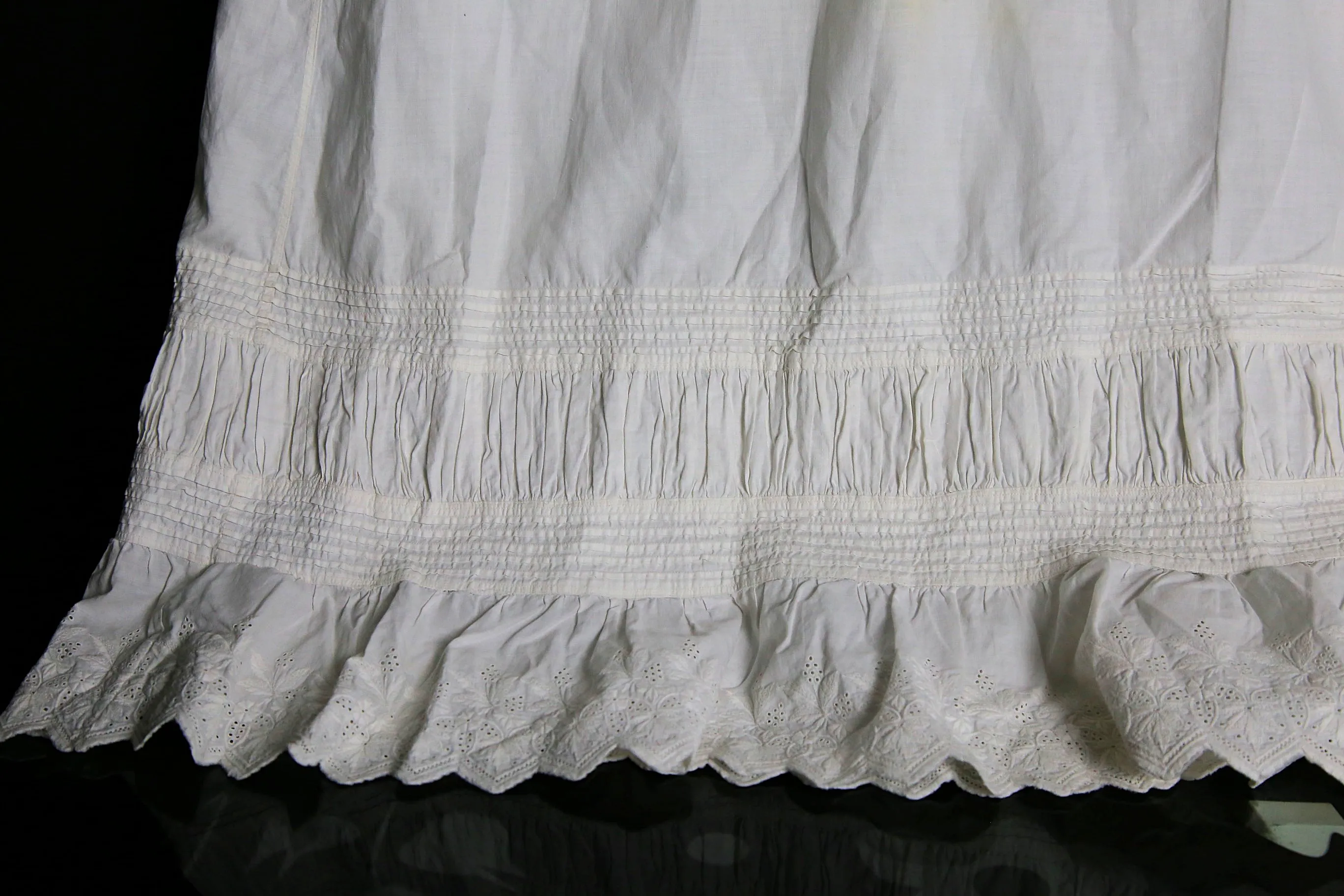 Antique baby christening gown dress heirloom Ayrshire lace