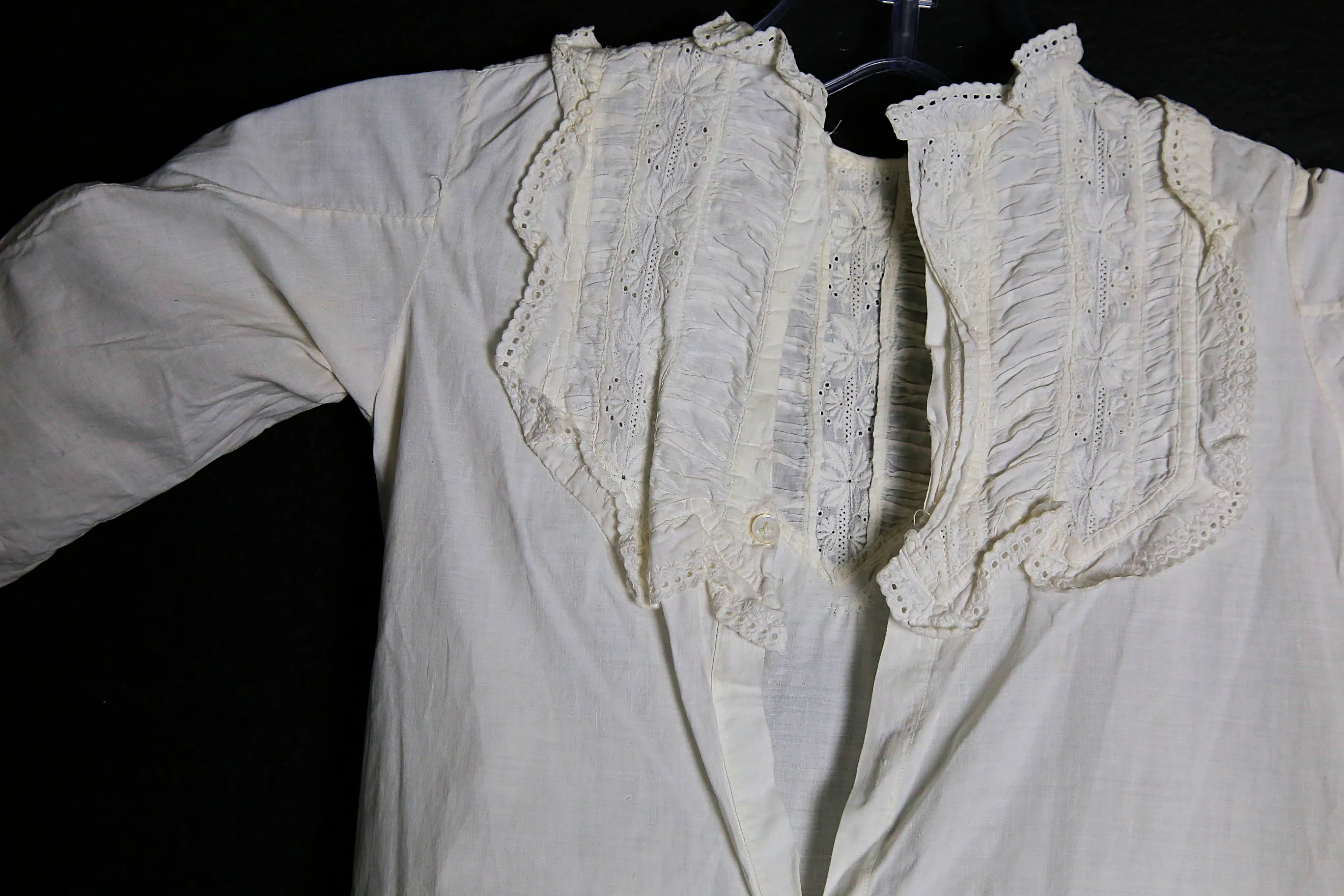 Antique baby christening gown dress heirloom Ayrshire lace
