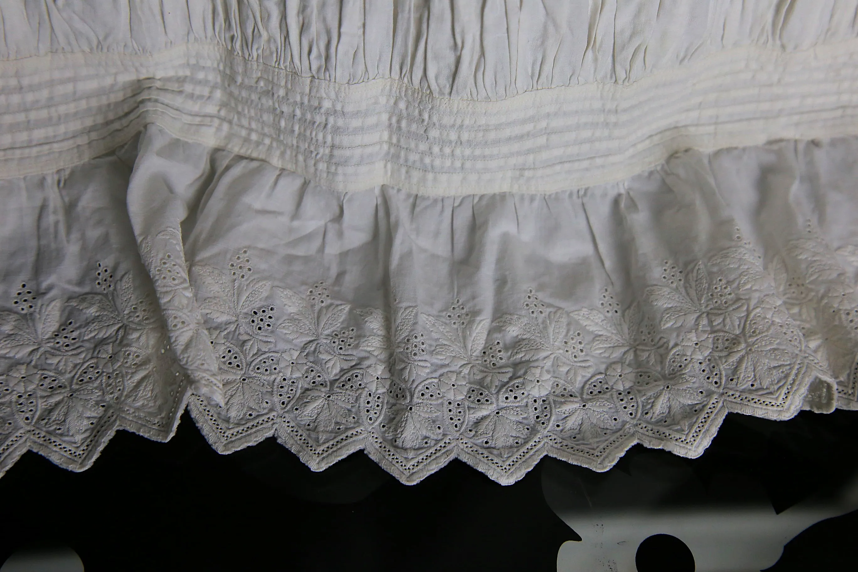 Antique baby christening gown dress heirloom Ayrshire lace