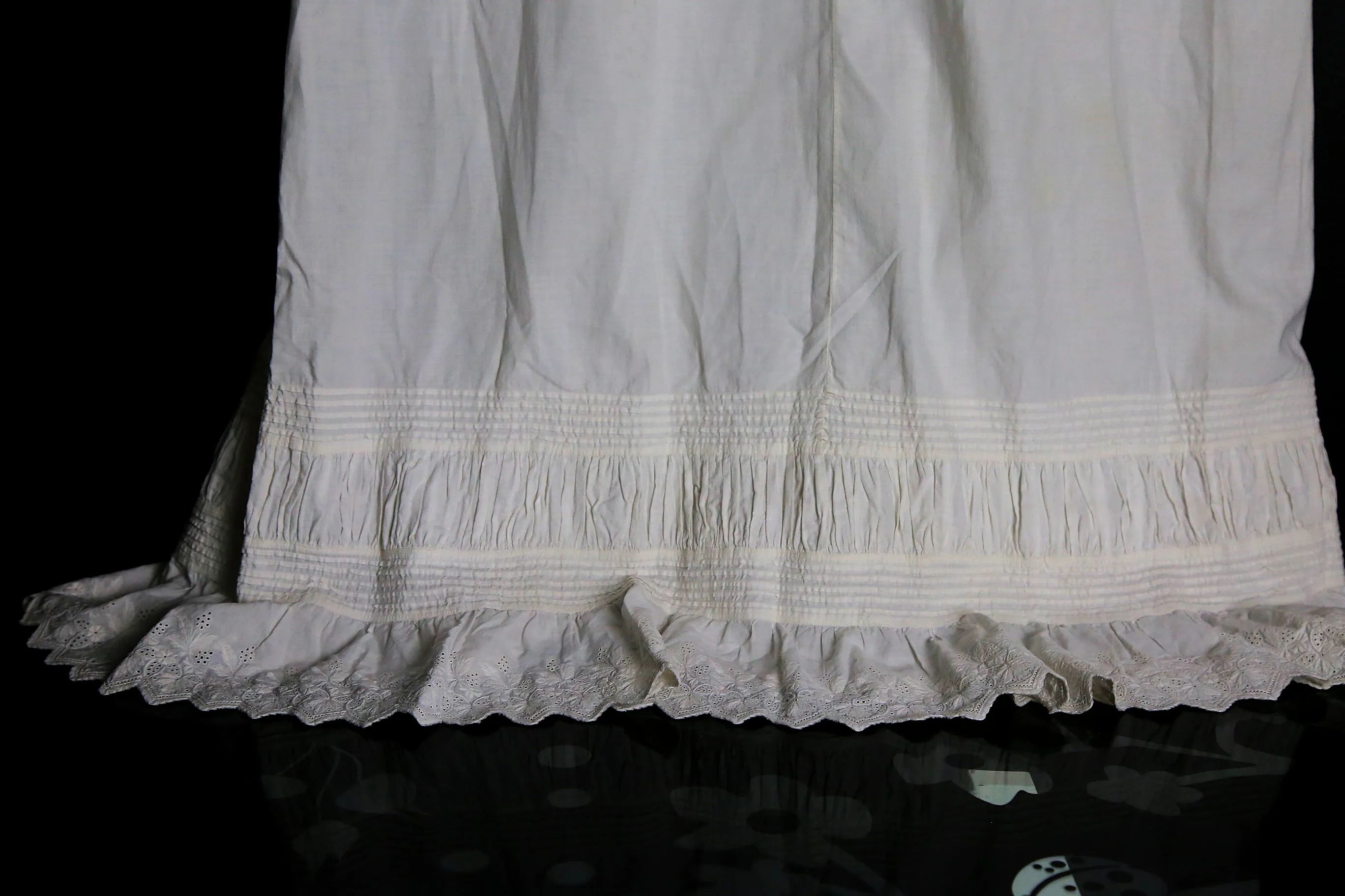 Antique baby christening gown dress heirloom Ayrshire lace