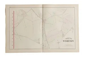 Antique Woburn Massachusetts Atlas Map Plate L
