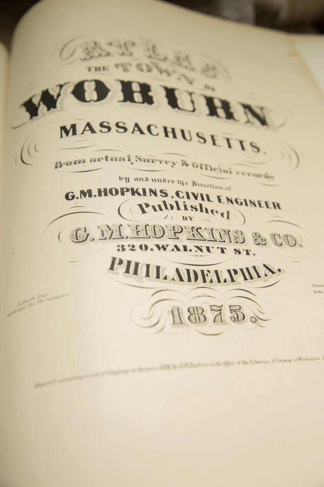 Antique Woburn Massachusetts Atlas Map Plate L