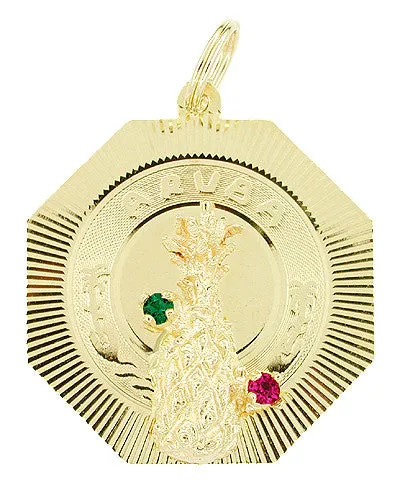 Aruba Pineapple Charm Pendant in 14 Karat Gold