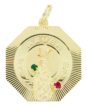 Aruba Pineapple Charm Pendant in 14 Karat Gold