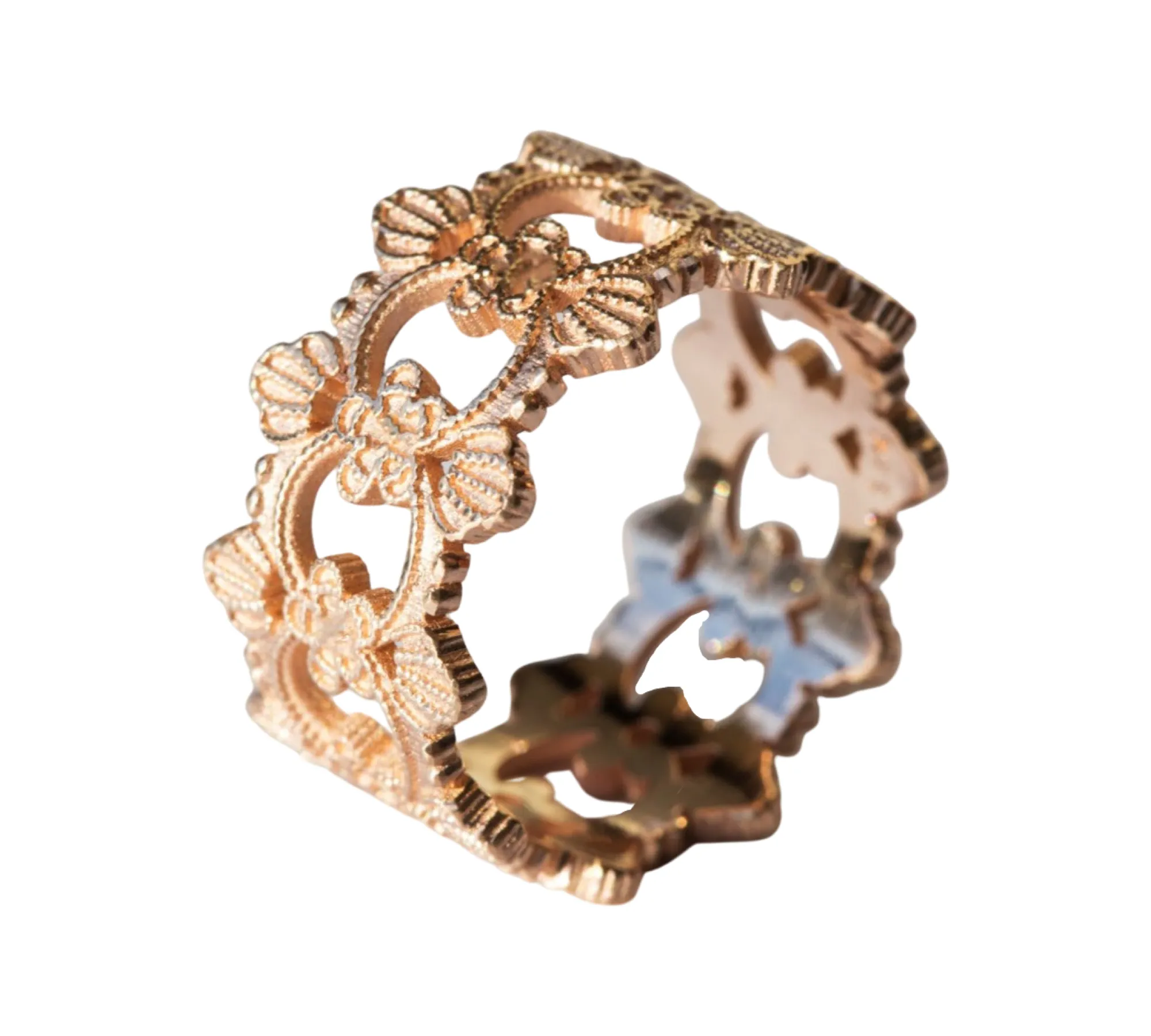 Aster Lace Flower Wedding Ring
