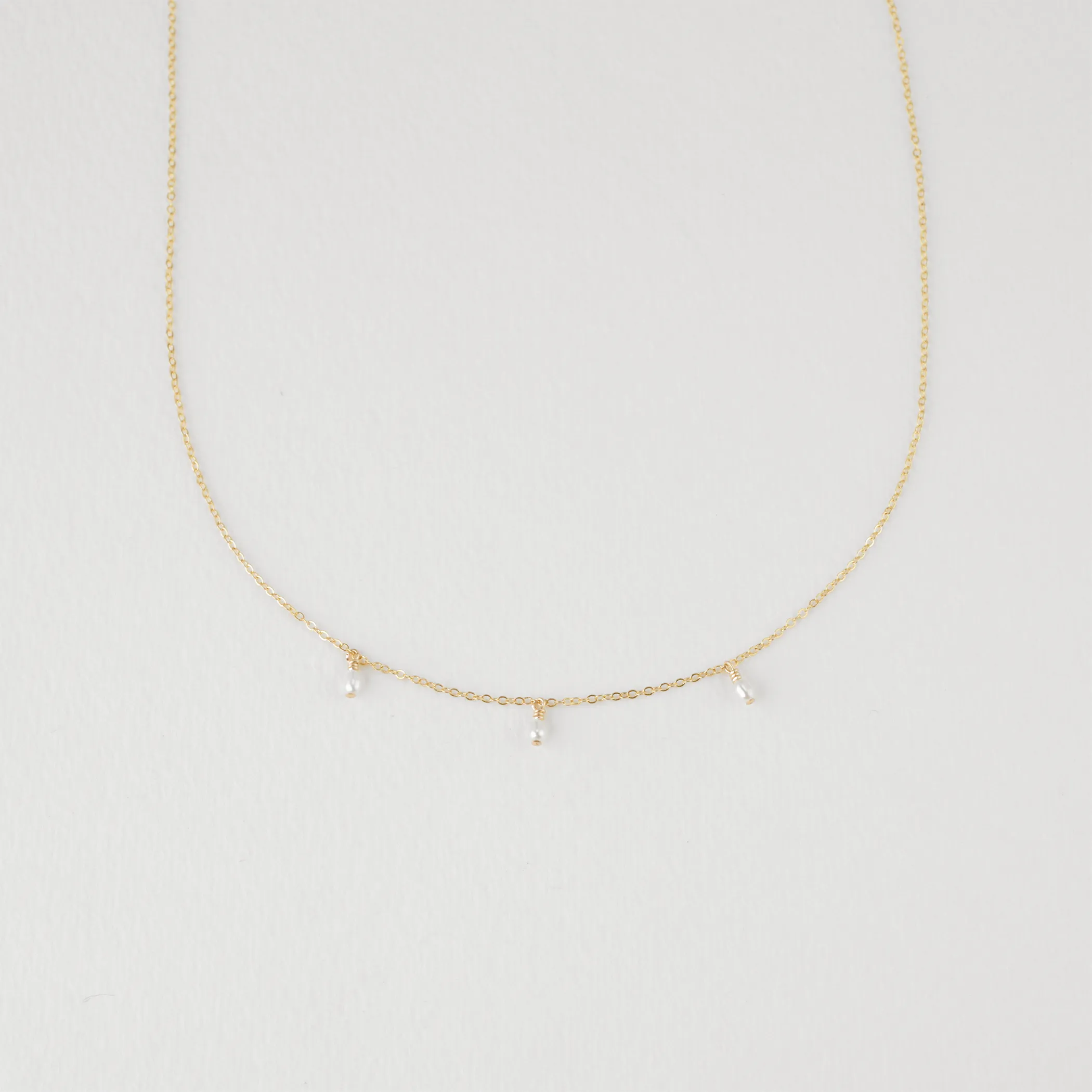 Ava Tiny Oval Pearl Necklace