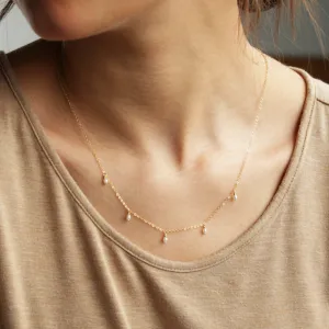 Ava Tiny Oval Pearl Necklace
