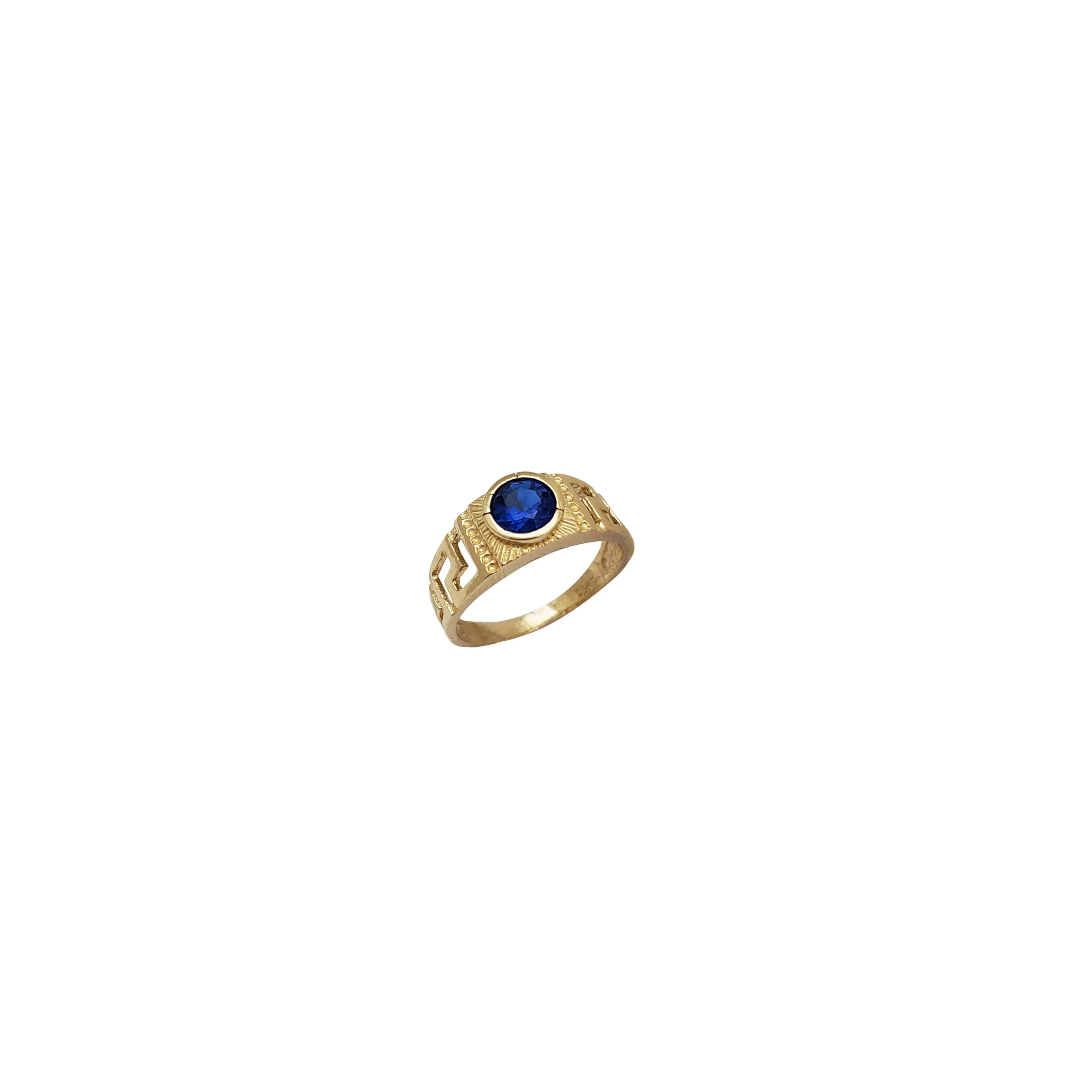 Baby-Sized Greek Key Band Stone Ring (14K)