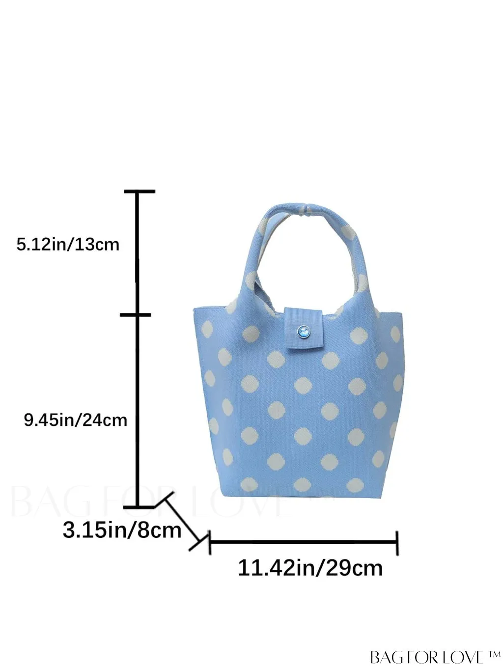 BagForLove - Stylish Polka Dot Crocheted Tote Bag Perfect for Daily Use & Vacation - Large Capacity