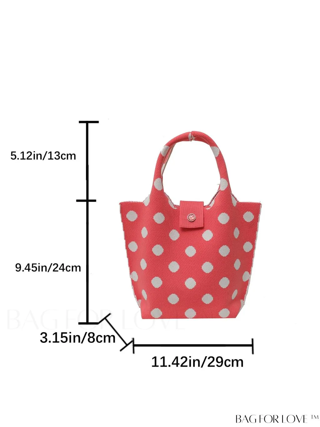 BagForLove - Stylish Polka Dot Crocheted Tote Bag Perfect for Daily Use & Vacation - Large Capacity