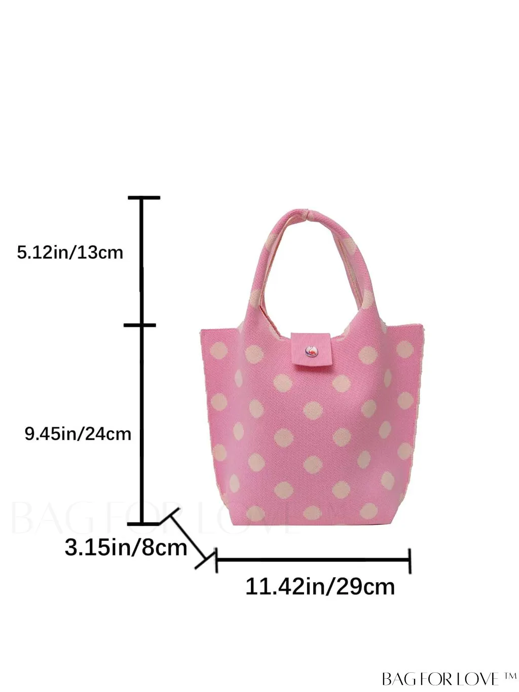 BagForLove - Stylish Polka Dot Crocheted Tote Bag Perfect for Daily Use & Vacation - Large Capacity