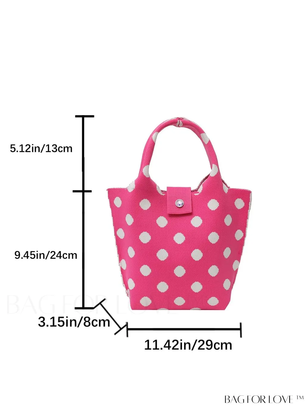 BagForLove - Stylish Polka Dot Crocheted Tote Bag Perfect for Daily Use & Vacation - Large Capacity