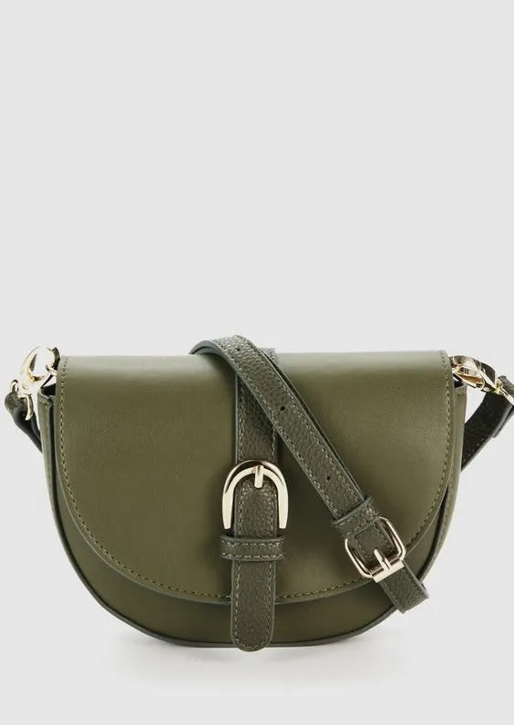 BARCELONA Buckle Detail Crossbody Bag ARMY