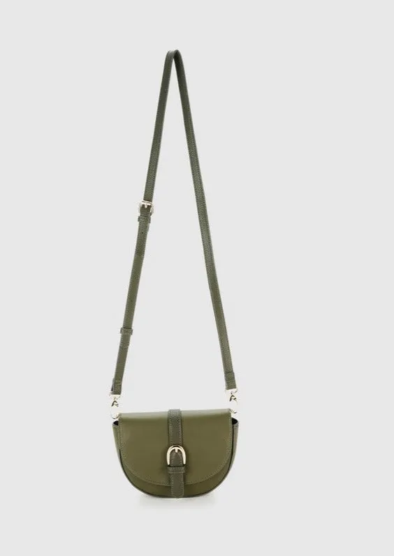 BARCELONA Buckle Detail Crossbody Bag ARMY