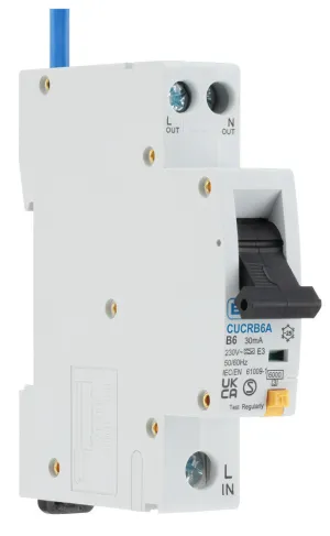 BG CUCRB6A 6A SP 1 Module B Curve 6kA 30mA Type A Compact RCBO