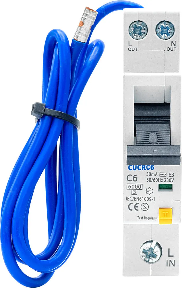 BG CUCRC6 6A SP 1 Module C Curve 6kA 30mA Type AC Compact RCBO