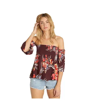 Billabong Women's Free Flows off the Shoulder Top | Bordeaux