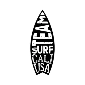 Black & White Cali Surf Board Graphic Decal
