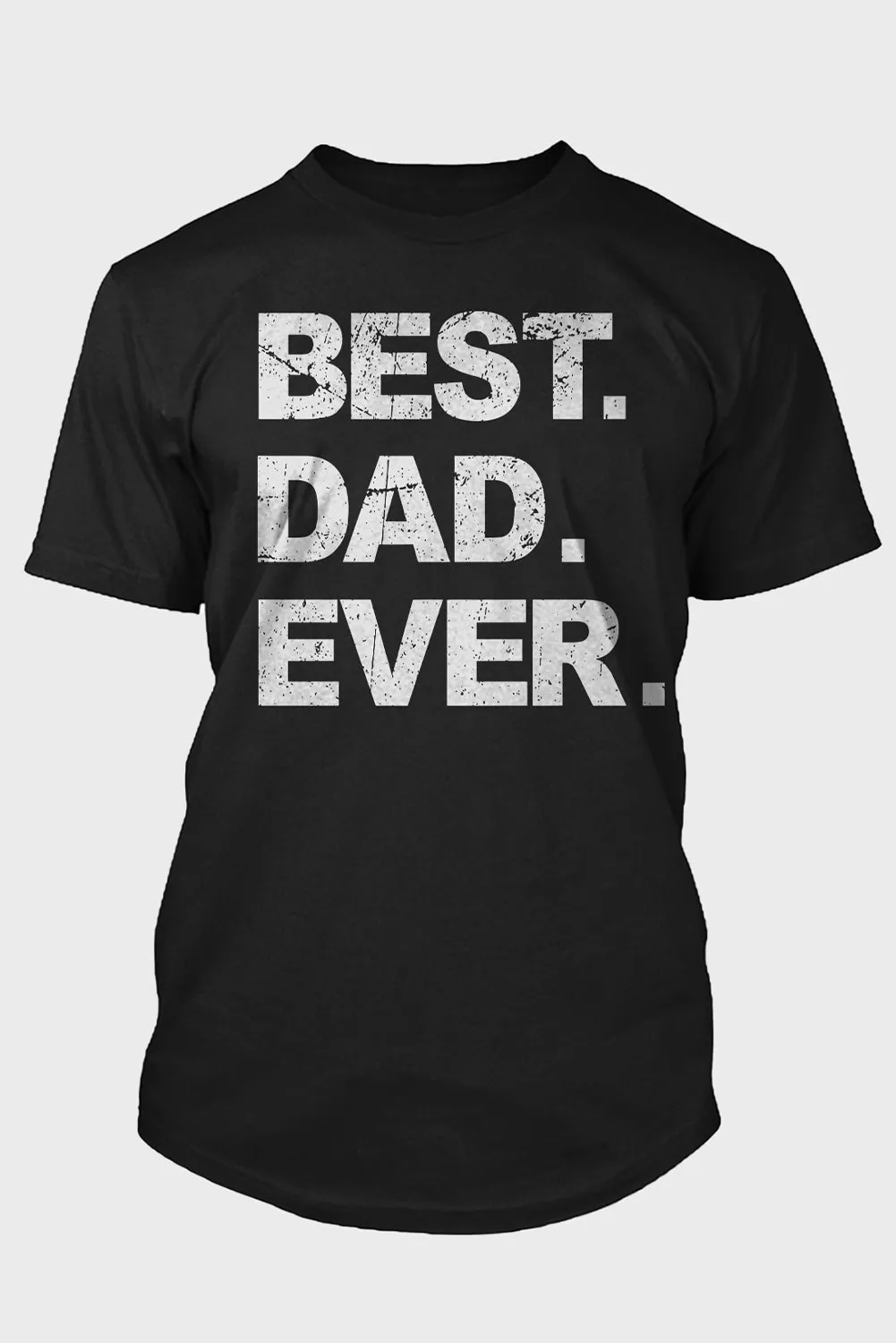 Black BEST DAD EVER Print O-neck Men's Graphic Tee