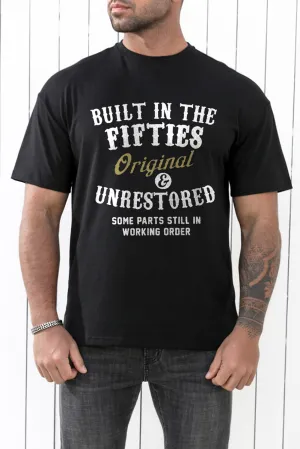 Black Built In The Fifties Humor Graphic Tee for Men