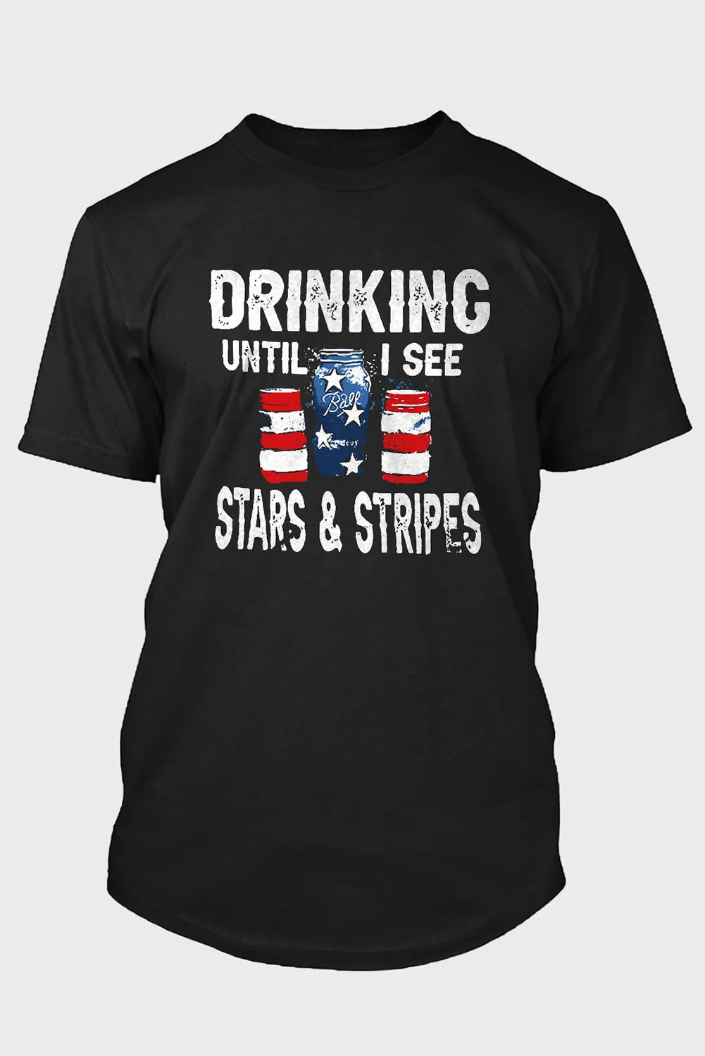 Black DRINKING Wine Bottle Graphic Print Short Sleeve Men's T Shirt