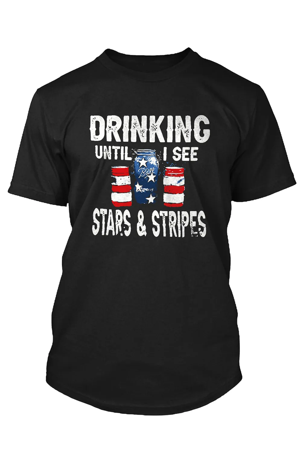 Black DRINKING Wine Bottle Graphic Print Short Sleeve Men's T Shirt