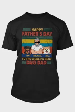 Black HAPPY FATHER'S DAY Dog Graphic Print Men's T Shirt