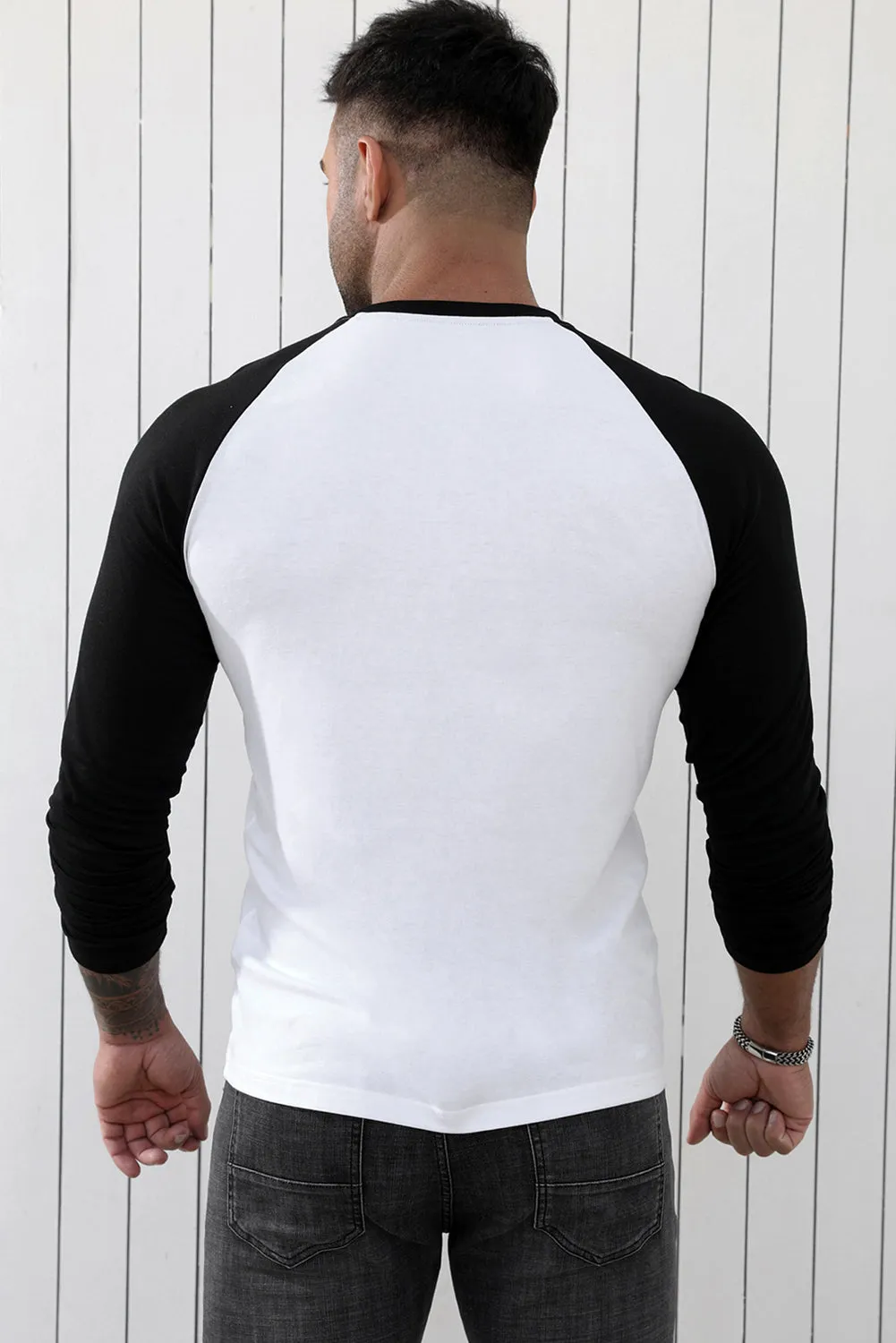 Black OLD LIVES MATTER Color Block Long Sleeve Top
