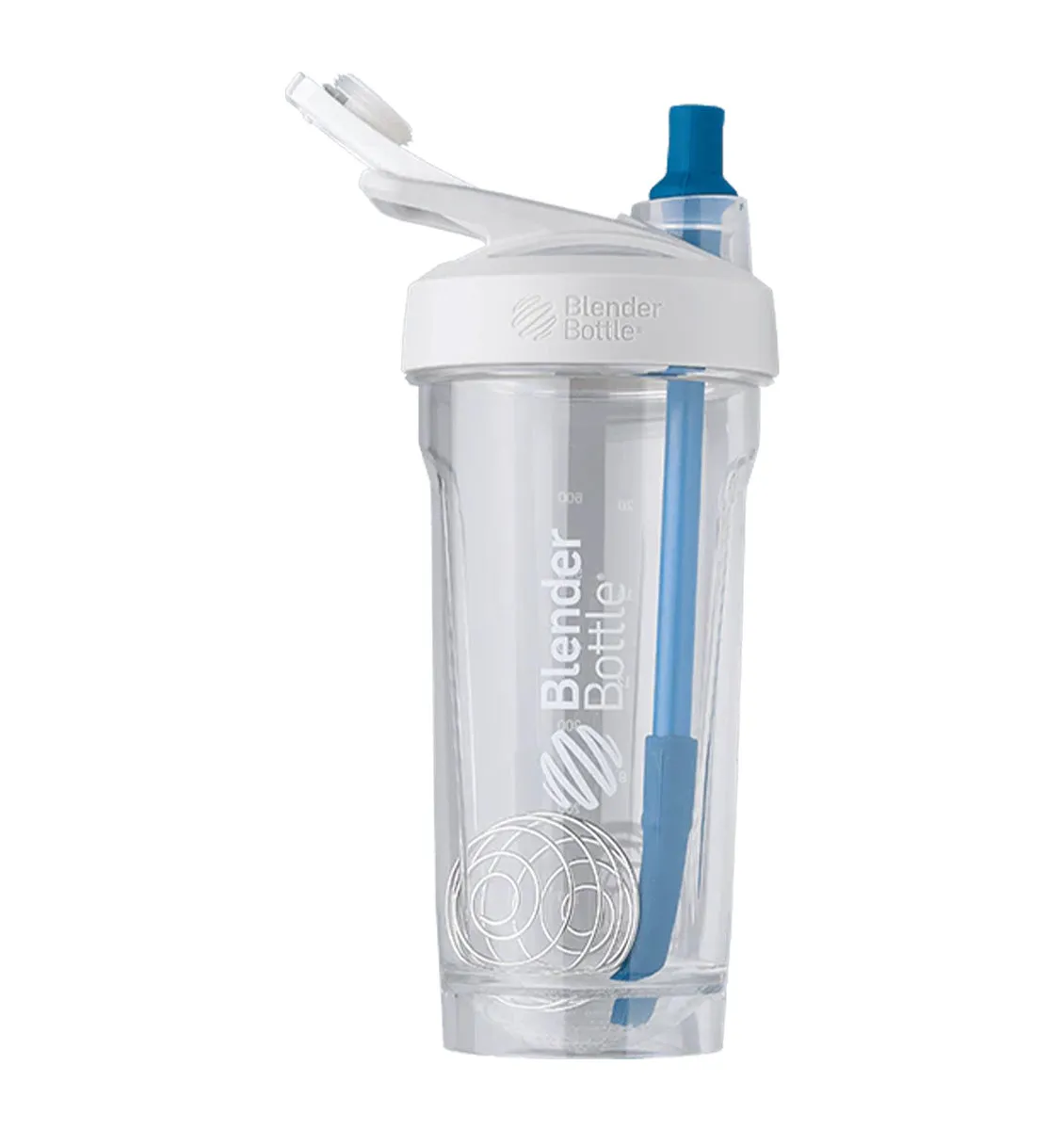 BlenderBottle Shaker Bottle Straws (2 Pack) - Black/Blue