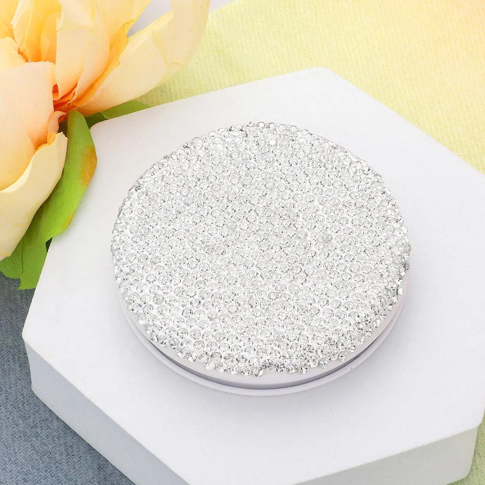 Bling Round Compact Mirror | Bling Products | Bling Mirror | Rhinestone Compact Mirror | CMMMR