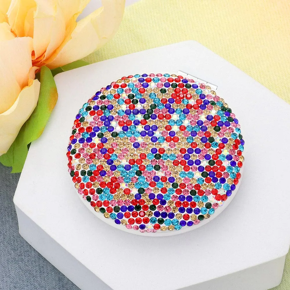 Bling Round Compact Mirror | Bling Products | Bling Mirror | Rhinestone Compact Mirror | CMMMR