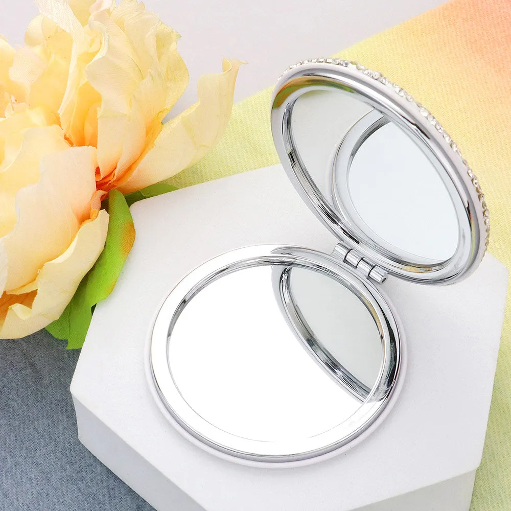 Bling Round Compact Mirror | Bling Products | Bling Mirror | Rhinestone Compact Mirror | CMMMR