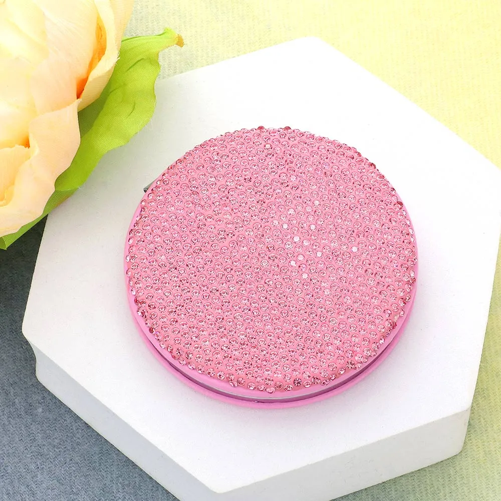 Bling Round Compact Mirror | Bling Products | Bling Mirror | Rhinestone Compact Mirror | CMMMR