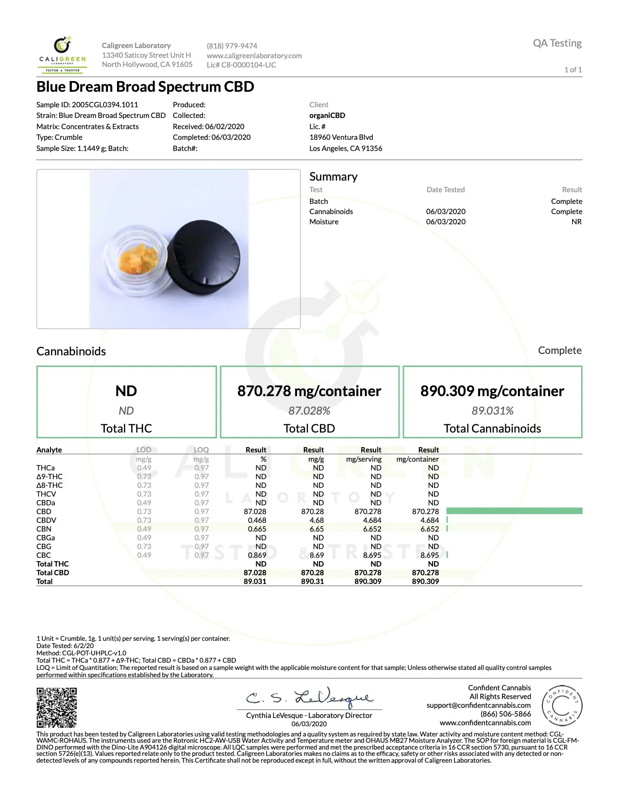 Blue Dream CBD Wax Dabs