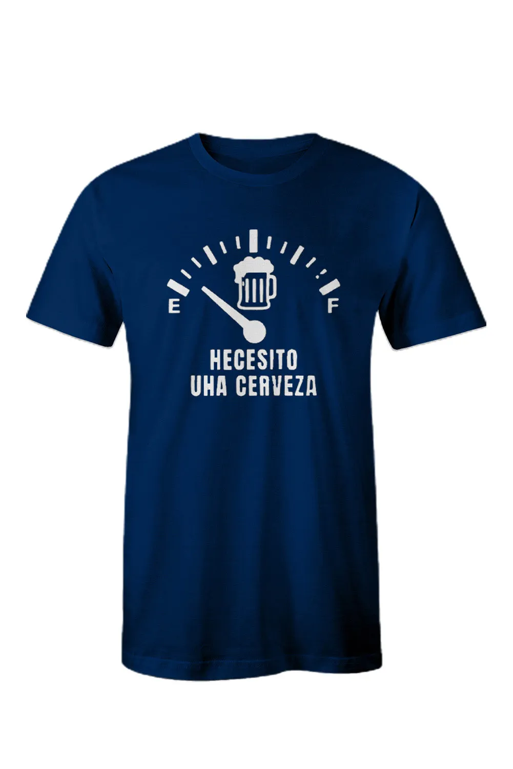Blue HECESITO UHA CERVEZA Graphic Print Men's T Shirt