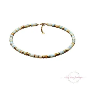 Boho Escape Semi Precious Stone Necklace in Amazon Stone