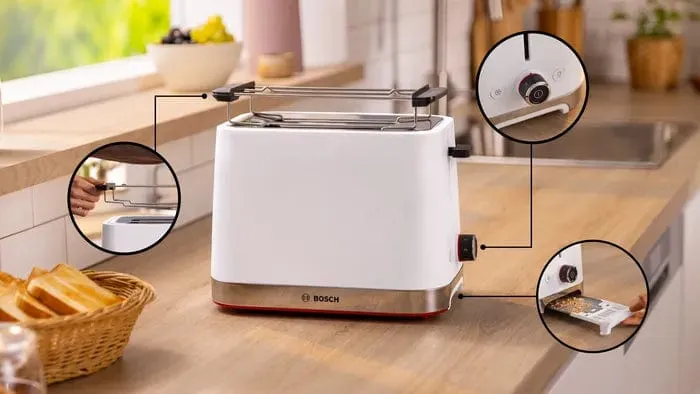 Bosch 2 Slice MyMoment Compact Toaster White TAT4M221