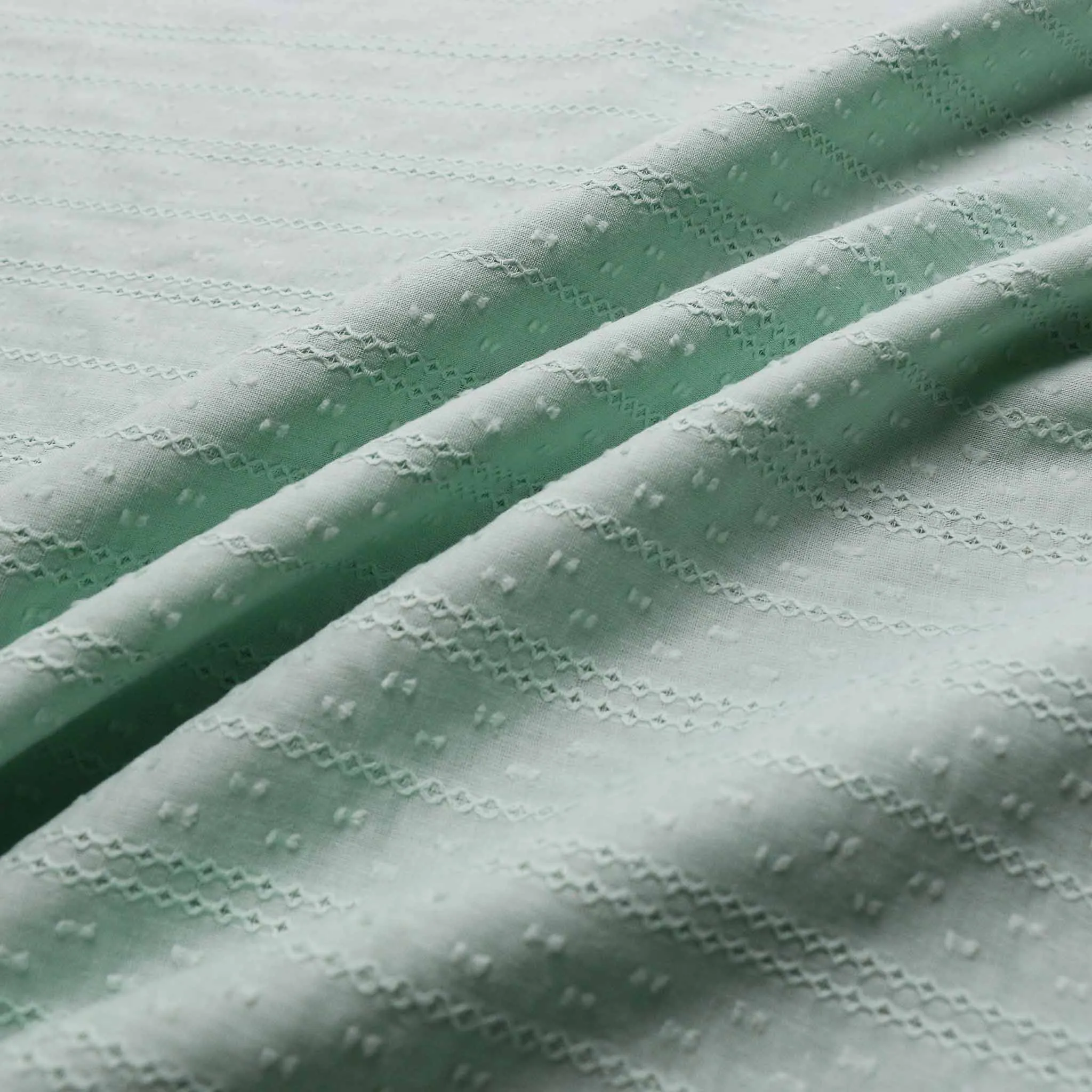 Broad Anglaise Fabric - Black, beige, pink, yellow, mint, blue and off-white
