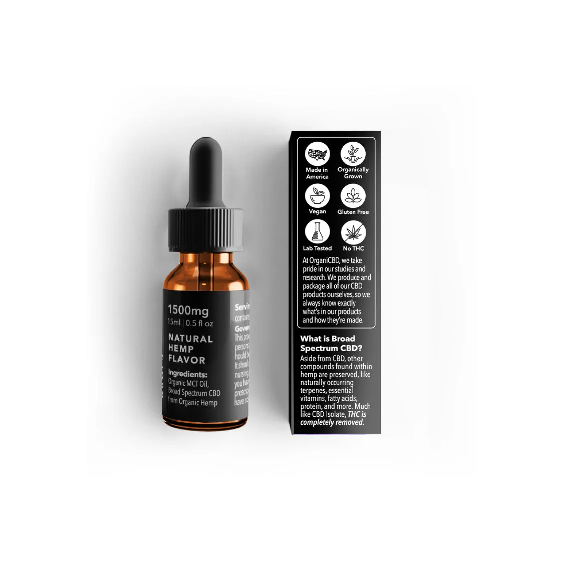 Broad Spectrum CBD Oil Tincture - 1500mg 15ml