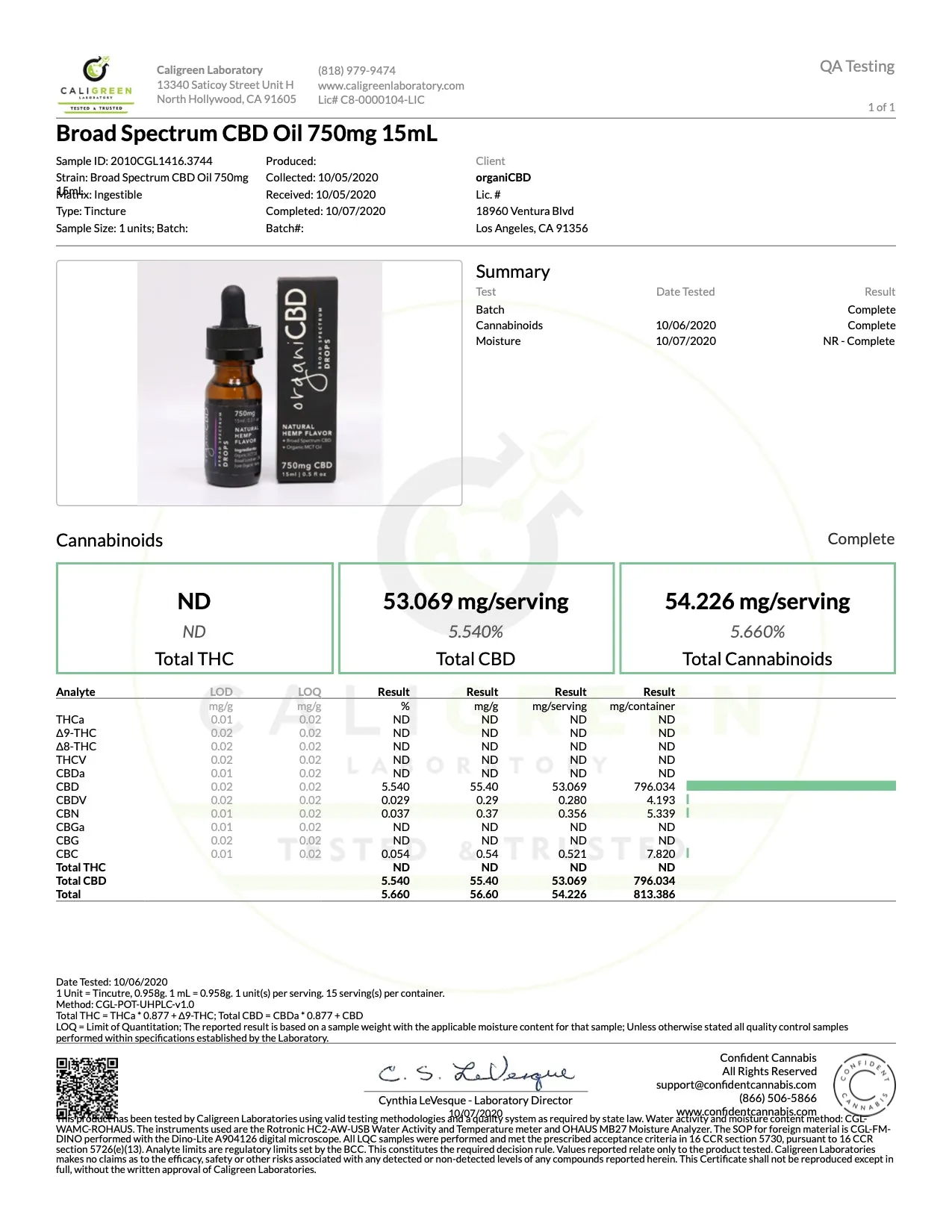Broad Spectrum CBD Oil Tincture - 750mg 15ml