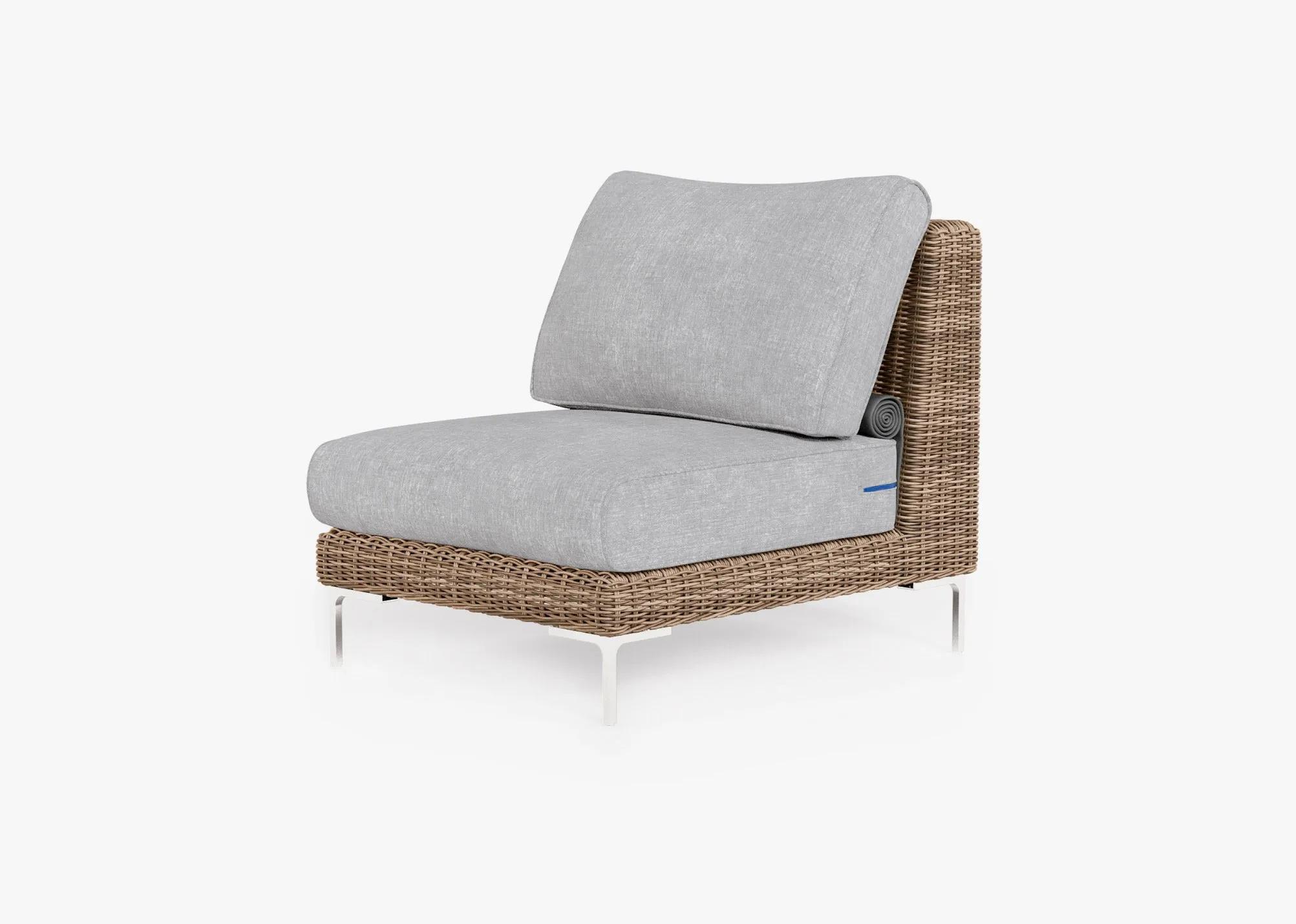 Brown Wicker Outdoor Armless Chair (Open Box)