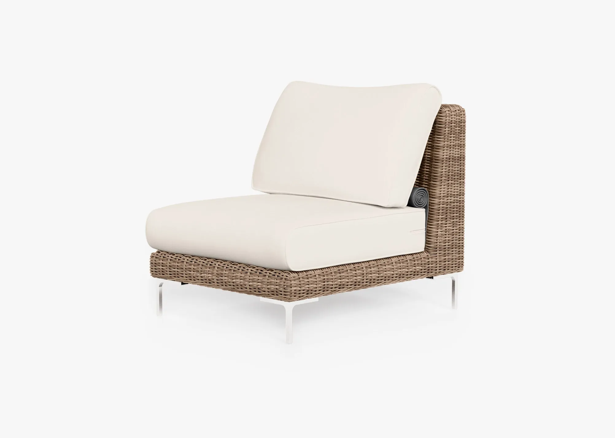 Brown Wicker Outdoor Armless Chair (Open Box)