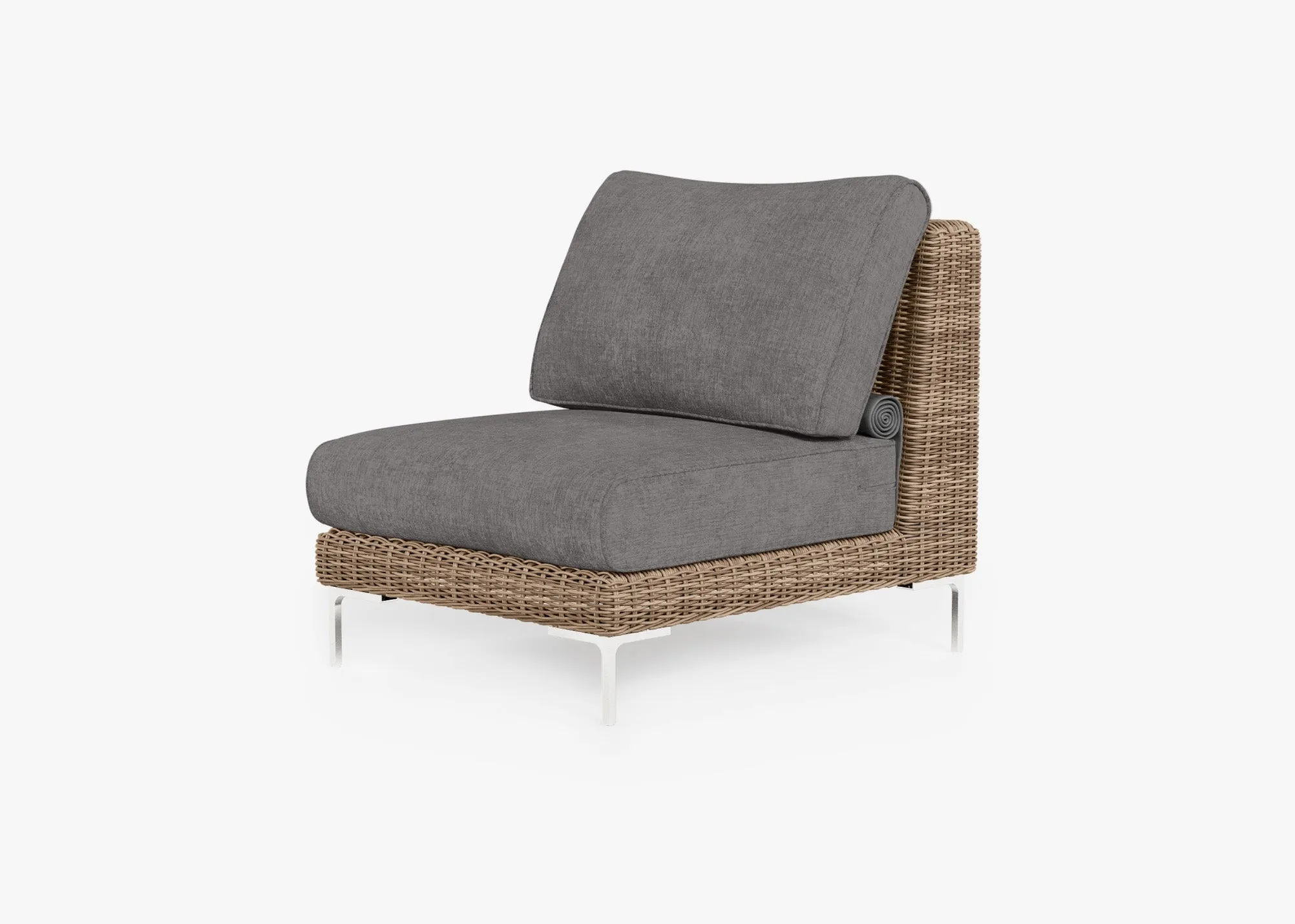 Brown Wicker Outdoor Armless Chair (Open Box)
