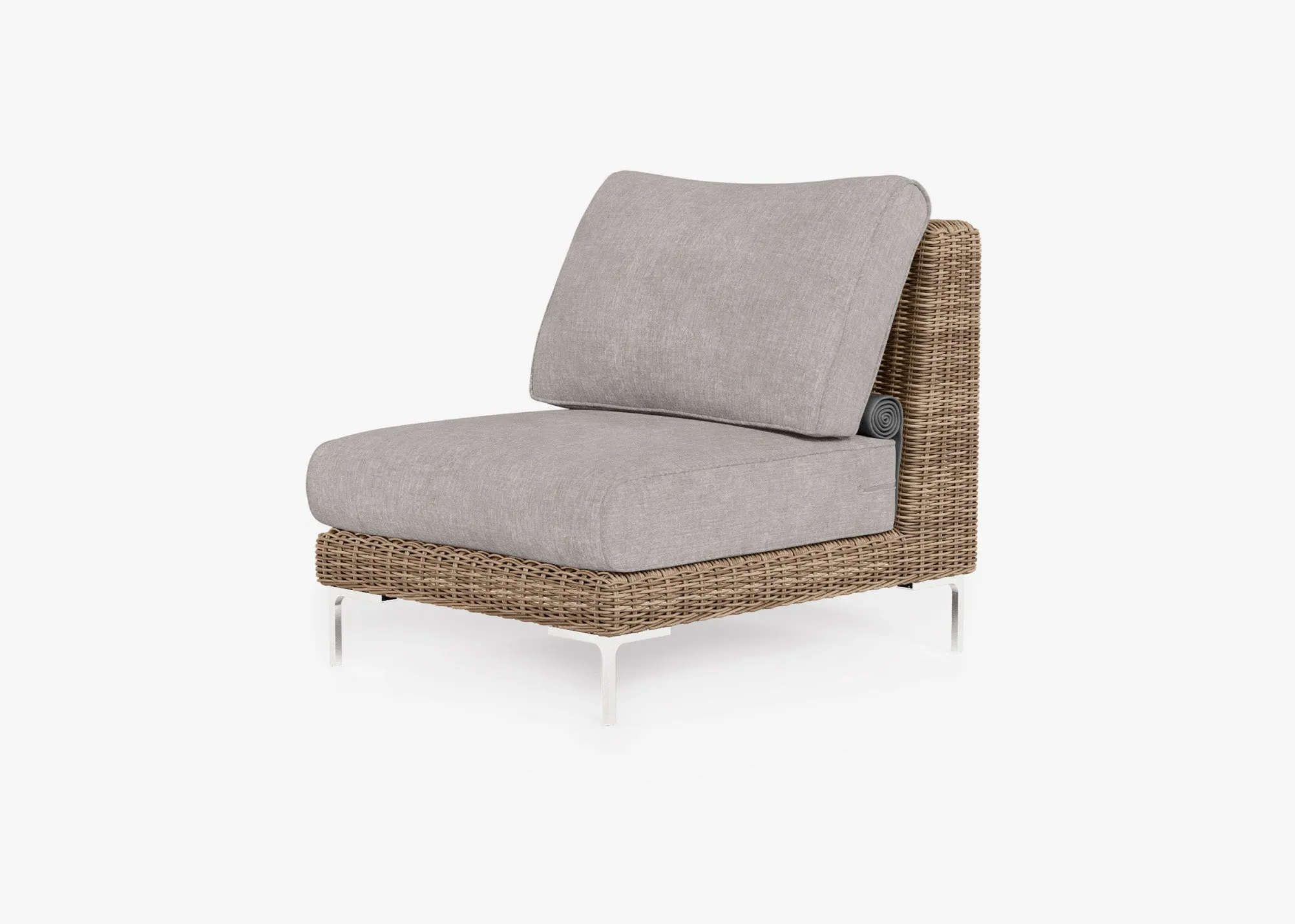 Brown Wicker Outdoor Armless Chair (Open Box)