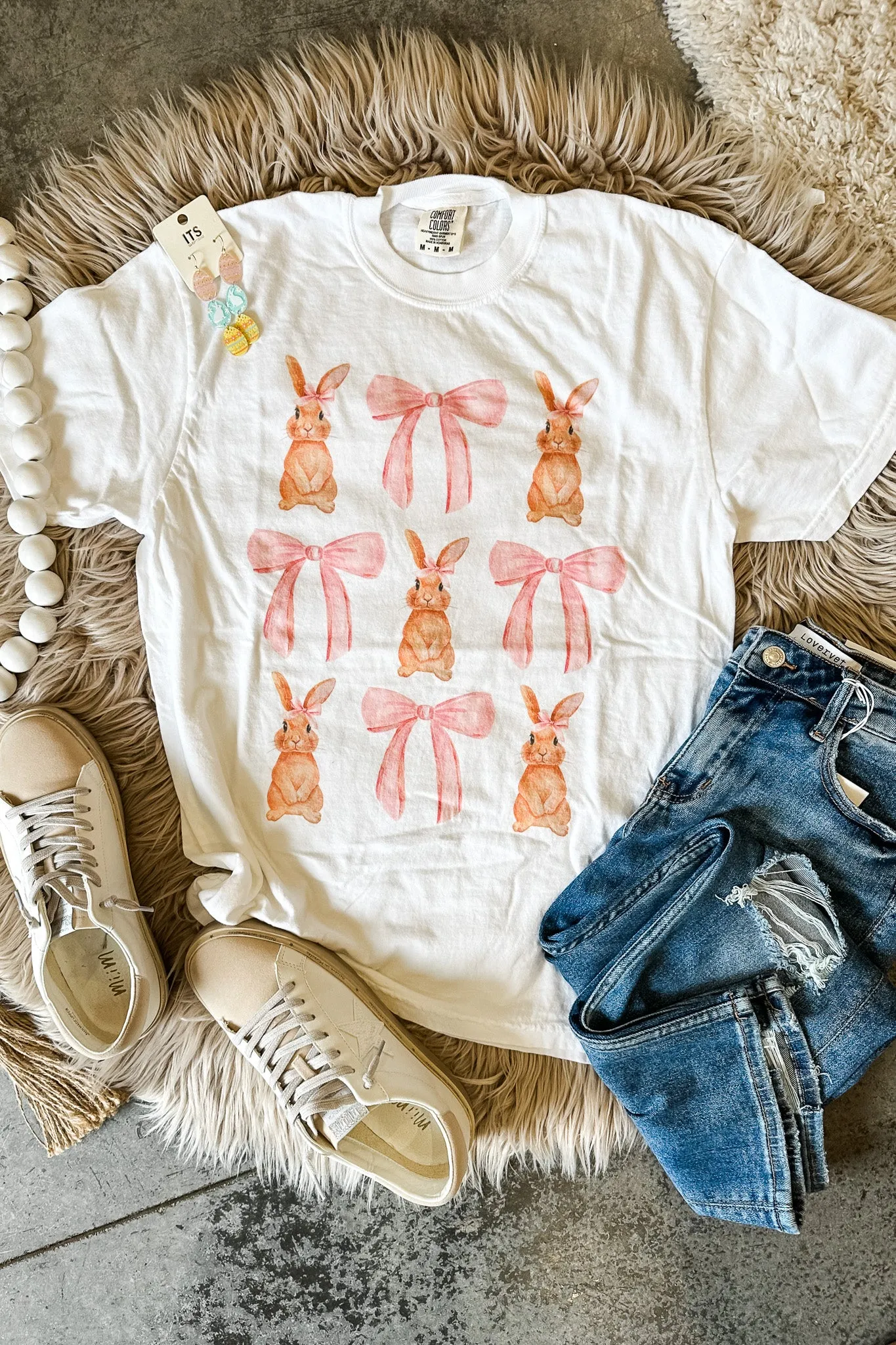 Bunnies & Bows Graphic Tee - White