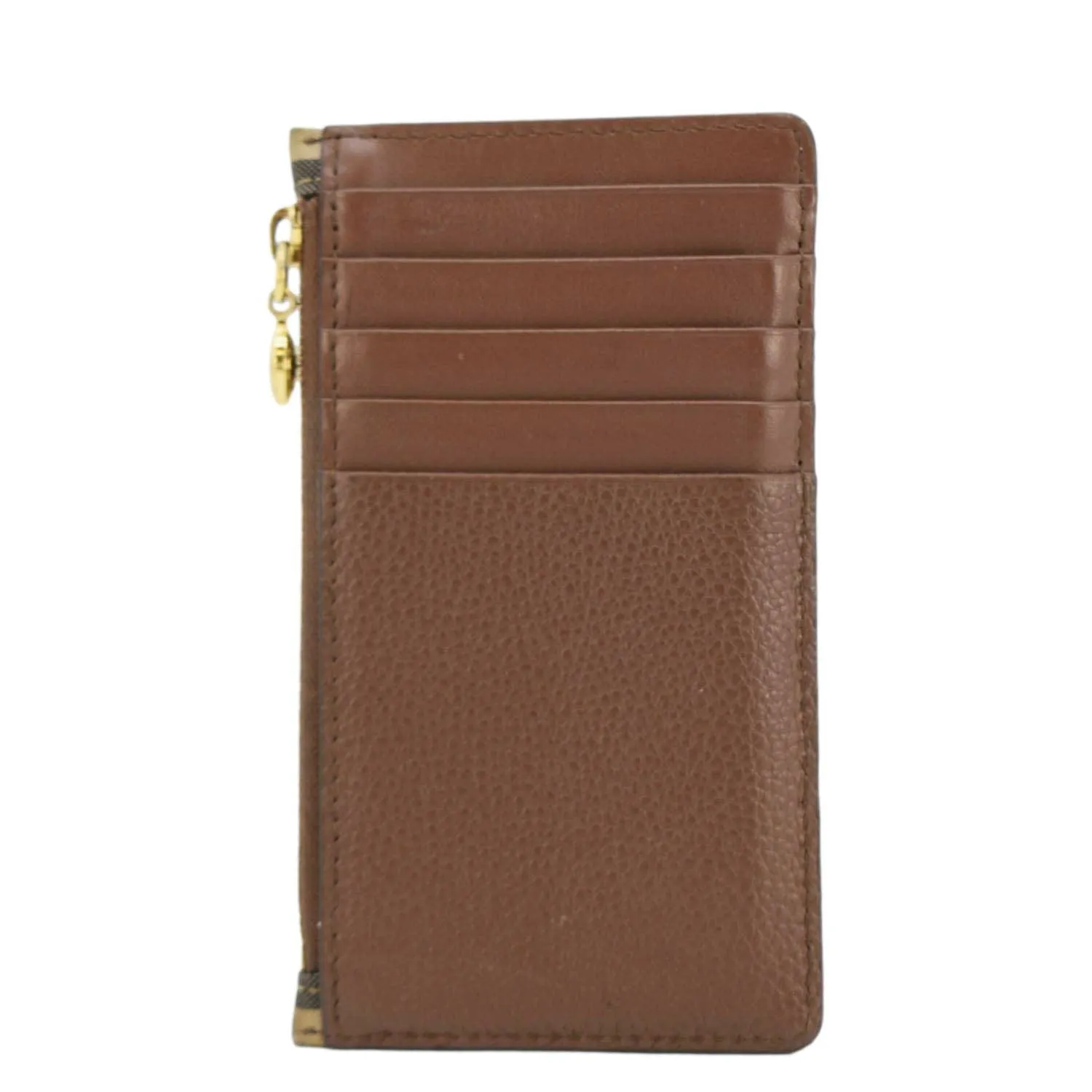 BURBERRY Vintage Check Canvas Coin Case Card Holder Beige